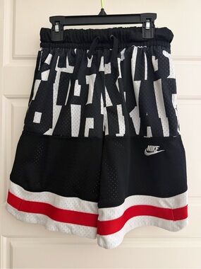 Nike Kids Lined Black White Red Basketball Shorts